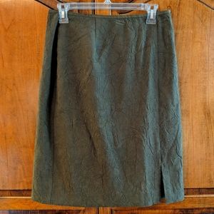 Green woman skirt with small slit on side